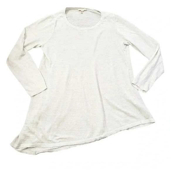 Eileen Fisher• Linen Blend Asymmetrical Hem Long Sleeve Size Medium - Picture 1 of 15